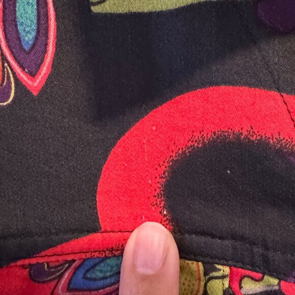 Chico's Women's Black Vibrant Cotton Blend Boho Blazer Size 2, US Large Retro - Picture 10 of 13